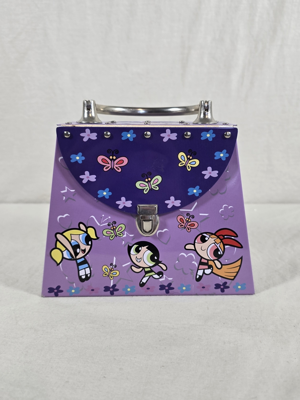 Vintage 2001 Powerpuff Girls Y2K Purple Tin Purse